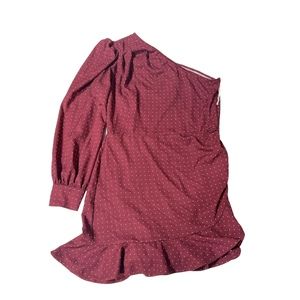 léRumi Womens Long Sleeves Mini Dress Size:Large Color:Maroon